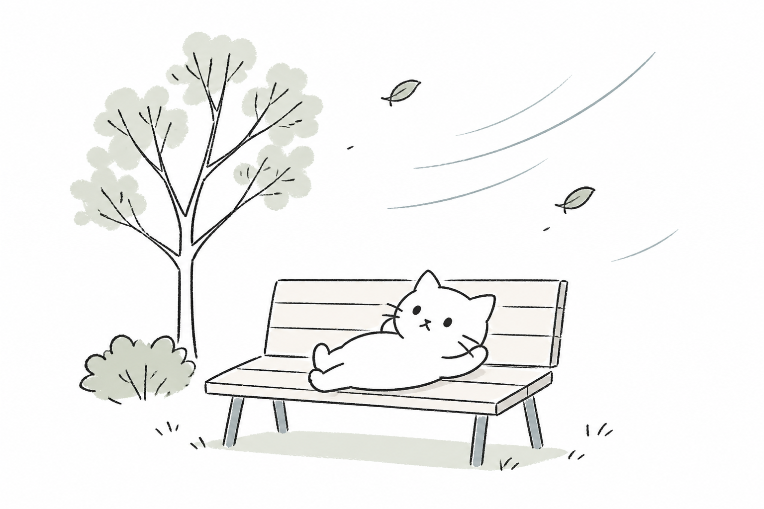 公園のベンチで手ぶらにゴロゴロするごろ