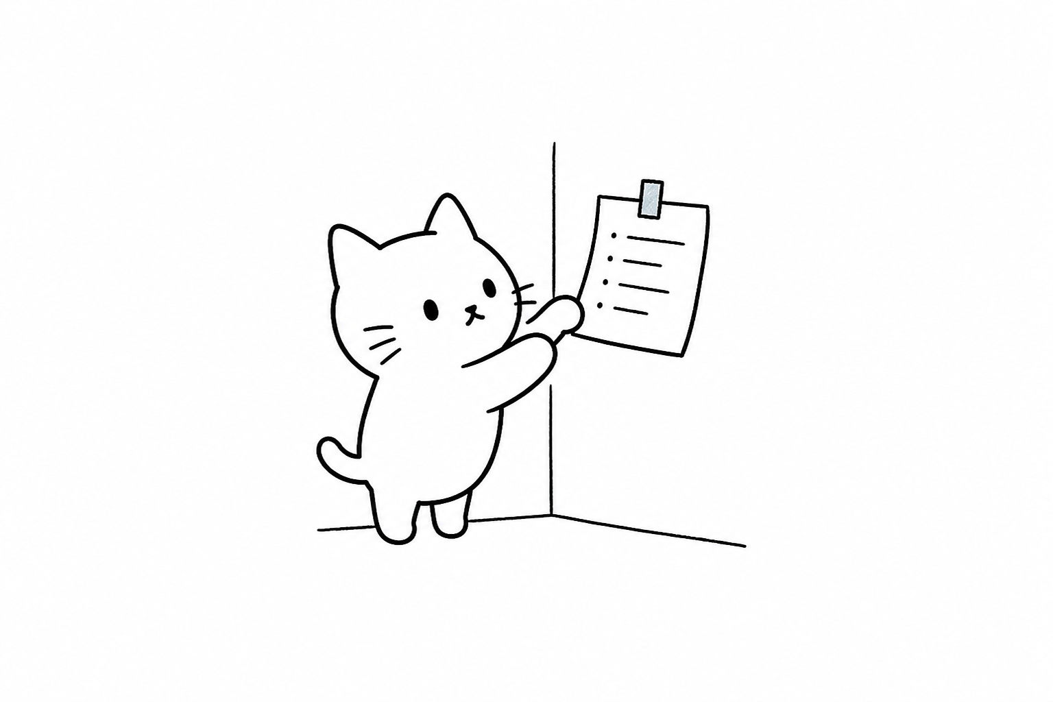 自分の説明メモを机の壁に貼るごろ