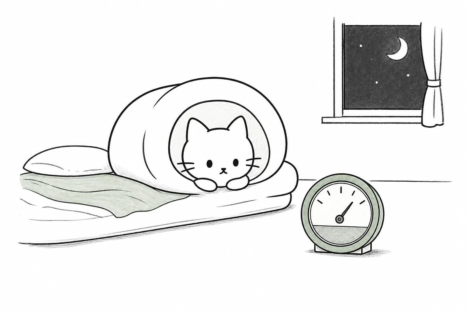 日曜の夜、半分より少し上を指す燃料計を確認し、ふとんで満足そうに丸くなるごろ