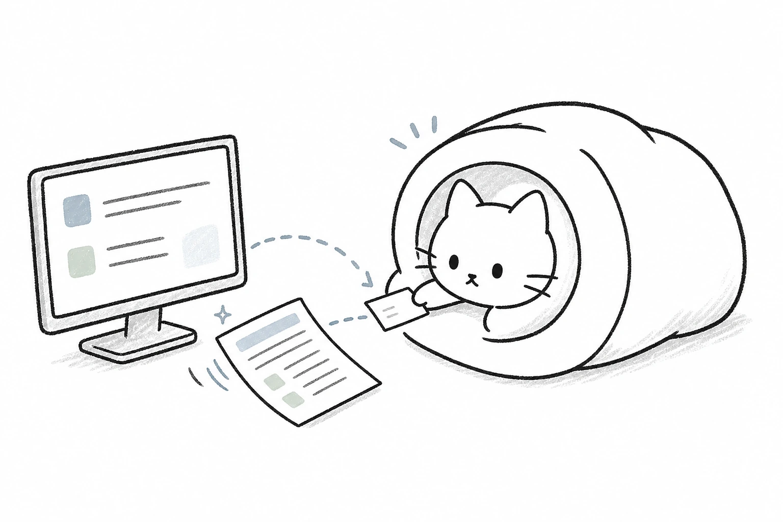 ごろが短いメモを画面へ差し出し、整理された返事を受け取る